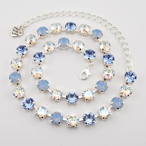 Crystal Jewelry, Necklace or Bracelet &quot;Walking on Clouds&quot; | Blue Crystal Jewelry | 8mm Austrian Crystal Jewelry Handmade Gifts For Women
