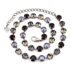 Crystal Jewelry, Necklace or Bracelet &quot;Storm Clouds&quot; | Gray and Black Crystal Jewelry | 8mm Austrian Crystal Handmade For Women