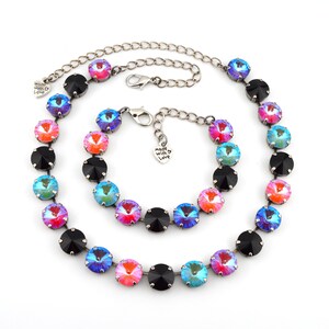 Crystal Jewelry, Necklace or Bracelet &quot;Monster Mash&quot; | Black & Orange Crystal Jewelry | 12mm Austrian Crystal Jewelry Gifts For Halloween