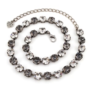 Crystal Jewelry, Necklace or Bracelet &quot;Smoke & Mirrors&quot; | Black and White Crystal Jewelry | 8mm Austrian Crystal Jewelry For Women