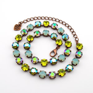 Crystal Jewelry, Necklace or Bracelet &quot;Electric Lime&quot; | Neon Green Crystal Jewelry | 8mm Austrian Crystal Handmade Gifts For Women
