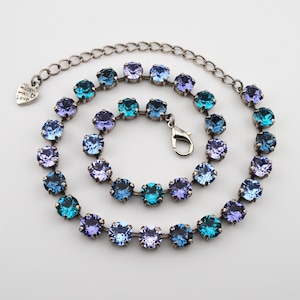 Crystal Jewelry, Necklace or Bracelet &quot;Tanzanite Rain&quot; | Blue & Purple Crystal Jewelry | 8mm Austrian Crystal Jewelry Handmade For Women