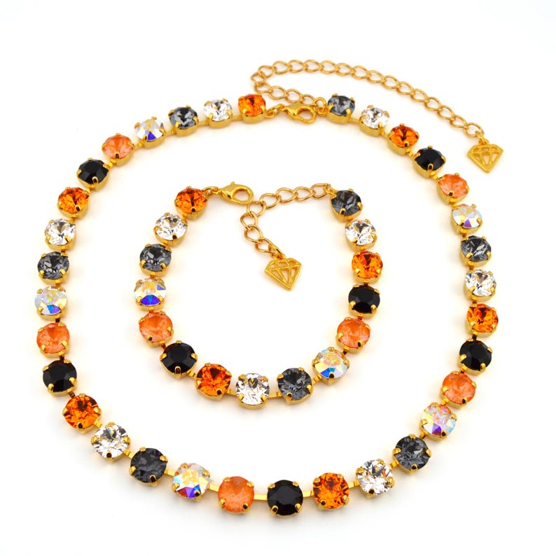 Autumn Themed Crystal Jewelry, Necklace or Bracelet oh My Gourd Orange