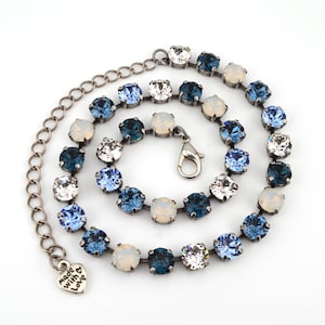 Crystal Jewelry, Necklace or Bracelet &quot;Blue Opal&quot; | Blue Crystal Jewelry | 8mm Austrian Crystal | Sarah&#39;s Crystal Creations Gifts For Women