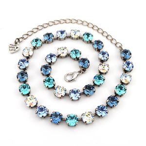 Crystal Jewelry, Necklace or Bracelet &quot;Sapphire Blues&quot; | Turquoise and Blue Crystal Jewelry | 8mm Austrian Crystal Jewelry Gifts For Women