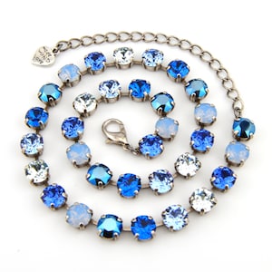 Crystal Jewelry, Necklace or Bracelet &quot;True Blue&quot; | Blue Crystal Jewelry | 8mm Austrian Crystal | Sarah&#39;s Crystal Creations Gifts For Women
