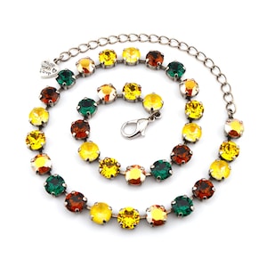 Crystal Jewelry, Necklace or Bracelet &quot;Pineapple Express&quot; | Green & Yellow Crystal Jewelry | 8mm Austrian Crystal Jewelry Handmade For Women