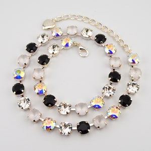 Crystal Jewelry, Necklace or Bracelet &quot;Black Tie Affair&quot; | Black & White Crystal Jewelry | 8mm Austrian Crystal Jewelry Gift For Weddings