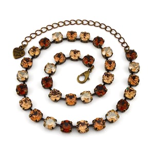 Fall Themed Crystal Jewelry, Necklace or Bracelet &quot;Autumn Browns&quot; | Brown Crystal Jewelry | 8mm Austrian Crystal Jewelry Handmade For Women