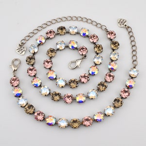 Champagne Lights Crystal Jewelry Necklace, Bracelet, Earrings, or Set, Austrian Crystal, Sarah&#39;s Crystal Creations, Choose Your Finish