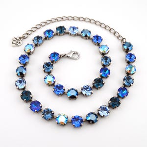 Crystal Jewelry, Necklace or Bracelet &quot;Blue Depths&quot; | Blue Crystal Jewelry | 8mm Austrian Crystals | Sarah&#39;s Crystal Creations For Women