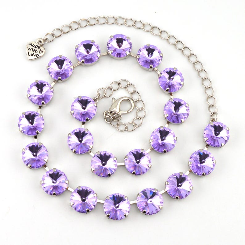 Purple crystal necklaces - Light purple crystal necklace