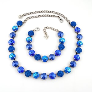 Crystal Jewelry, Necklace or Bracelet &quot;Blue Crush&quot; | Royal Blue Crystal Jewelry | 12mm Austrian Crystal Jewelry Handmade Gift For Women
