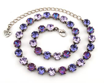 Purple Haze Necklace or Bracelet – 8mm Austrian Crystal Jewelry
