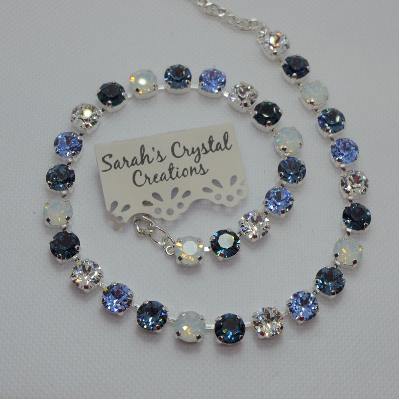 Crystal Jewelry, Necklace or Bracelet blue Opal Blue Crystal Jewelry