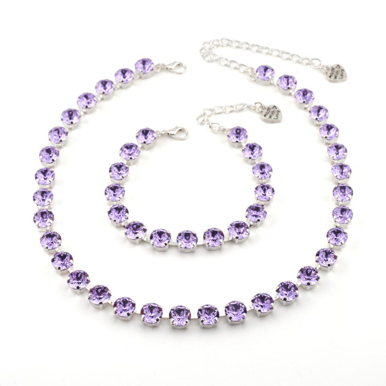 Purple crystal necklaces - violet crystal necklace