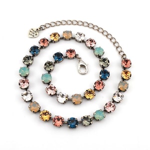 Crystal Jewelry, Necklace or Bracelet &quot;Endless Weekend&quot; | Multicolor Crystal Jewelry | 8mm Austrian Crystal Jewelry Handmade Gift For Women
