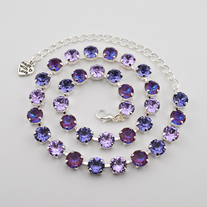 Purple crystal necklaces - Purple Haze Crystal Jewelry Necklace, Bracelet, Earrings, or Set, Austrian Crystal