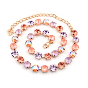 Crystal Jewelry, Necklace or Bracelet &quot;Taste of Summer&quot; | Peach & Purple Crystal Jewelry | 8mm Austrian Crystal Jewelry Gifts For Women