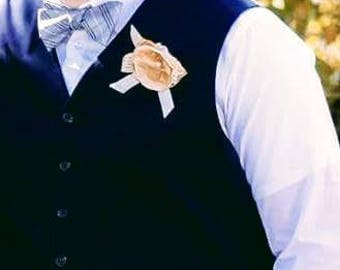 Custom Fabric Flower Boutonnieres