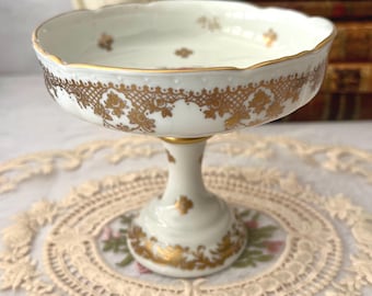 Antique Hand Painted Petit Porcelain Pedestal Stand