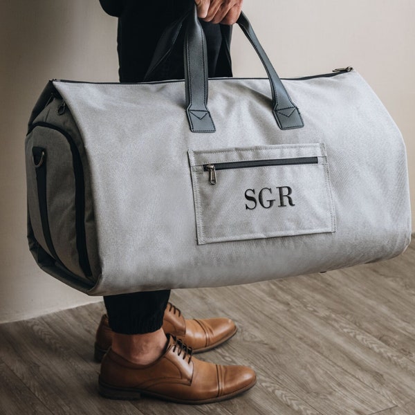 Custom Garment Bag for Groomsmen | Personalized Travel Suit Bag for Men | Groomsmen Proposal | Monogrammed Duffle Bag | Weekender Bag