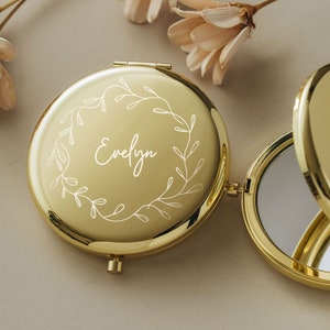 Custom Compact Mirror | Bridesmaid Proposal Gifts | Best Friend Birthday Gifts | Personalized Gifts for Women | Pocket Mirror | Gift for Mom