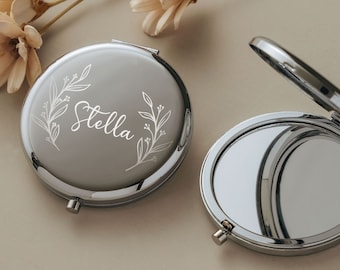 Engraved Compact Mirror | Custom Pocket Mirror | Birthday Gifts for Her | Unique Gifts for Best Friend | Bridesmaid Gifts under 10