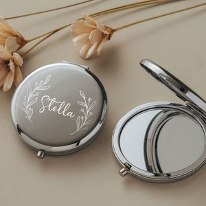 Custom Compact Mirror Bridesmaid Proposal Gifts Best Friend Birthday Gifts Personalized Gifts for Women Pocket Mirror Gift for Mom 画像 10
