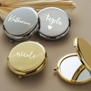 Personalized Compact Mirror Bride Bridesmaid Gifts Bridal Shower Gifts Wedding Gifts Engraved Pocket Mirror for Mother of Bride image 5