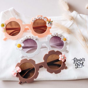 Floral Girl Sunglasses | Personalized Name Sunglasses | Flower Girl Gift Ideas | Custom Toddler Baby Birthday Gift | Holiday Gift for Kids