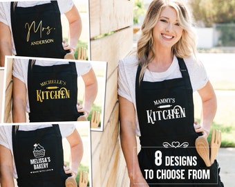 Personalized Chef Apron Mothers Day Gift | Custom Kitchen Apron Custom Work Apron Aprons For Women | Gifts for Mom Grandma