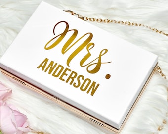 Custom Bride Purse | Bridesmaid Gifts | Personalized Acrylic Clutch | Bridesmaid Proposal | Bridal Shower Gifts | Wedding Purse