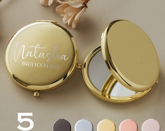 Miroir compact, cadeau personnalisé pour elle, proposition de demoiselle d'honneur, miroir de poche, cadeaux de demoiselle d'honneur, cadeau miroir gravé pour la fête des mères