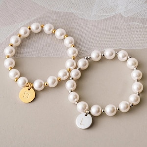 Junior Bridesmaid Letter Bracelet, Kids Bridal Accessory [R]