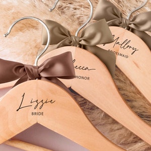 Custom Bridesmaid Hangers | Bridesmaid Gifts | Hangers for Wedding Dress | Name Engraved Wooden Hanger | Bridal Hanger | Maid of Honor Gifts