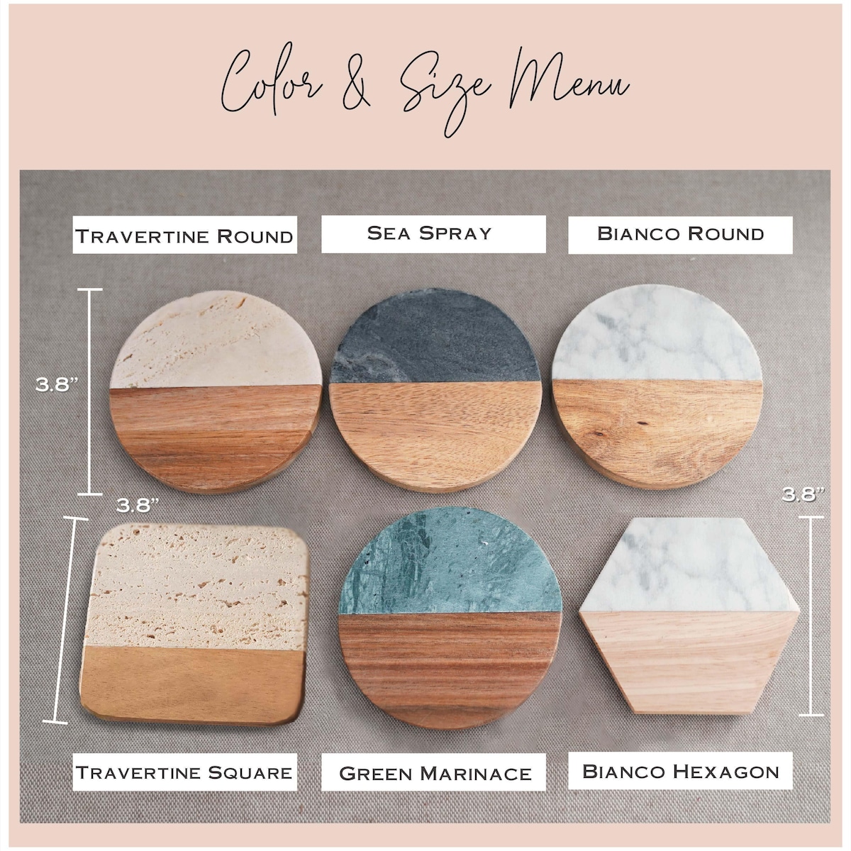 Custom Coasters Set of 4- Color Sea Spray