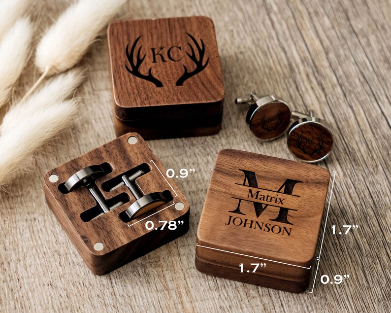Groomsmen Gift Cufflinks Personalized Wooden Cufflinks Etsy