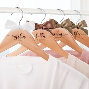 Custom Bridesmaid Hangers | Personalized Hangers for Wedding Dress |Custom Name Engraved Wooden Hanger | Wedding Gifts | Bridesmaid Proposal