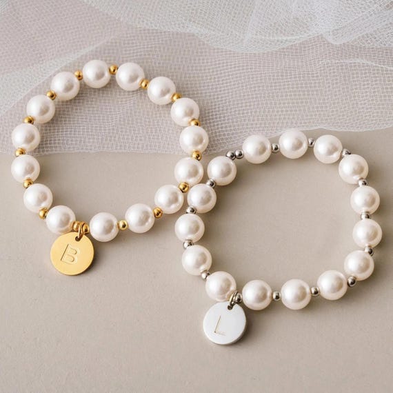 Junior Bridesmaid Letter Bracelet, Kids Bridal Accessory [R]
