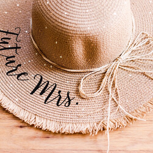 Sequin Bride Beach Hat Bridal Shower 
