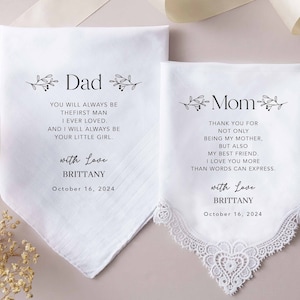 Custom Wedding Handkerchief Mothers Day Gifts Personalized Handkerchief Wedding Day Gift Father of Bride Groom Gift Handkerchief Men image 8