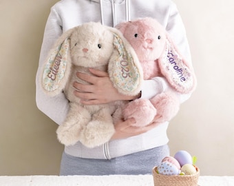 Custom Stuffed Animal, Easter Gift, Toddler Gift, Plush Bunny with Name Embroidered, Nursery Decor, Baby Shower Gift, Newborn Gift [WW]