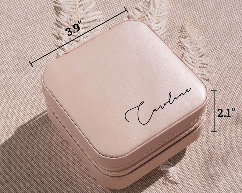 Custom Initial Travel Jewelry Box, Personalized Jewelry Case for Bridesmaid Proposal, Bridal Shower Gift, Travel Essentials [JB01] image 4