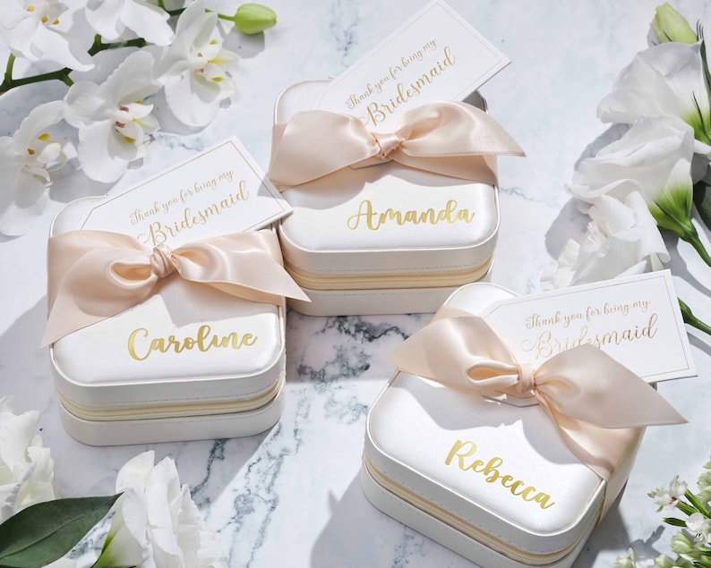 Personalized Jewelry Box Bridesmaid Proposal Bridal Party image 1