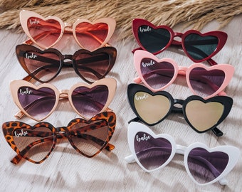 Bachelorette Heart Sunglasses Babe & Bride, Beach Party Favors, Honeymoon Bridal Shower Favors, Bridesmaid Gifts, Bridesmaid Proposal