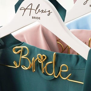 Custom Bride Hanger, Personalized Hangers for Wedding Dress, Bridal Hangers, Custom Engraved Wooden Wedding Hangers, Bridesmaid Proposal [D]