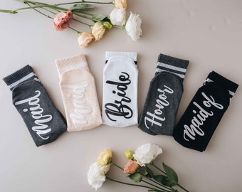 Wedding Party Socks | Bridesmaid Socks | Bridal Party Socks | Bridesmaid Gifts Proposal | Bacheloretty Party Socks | Grip Socks