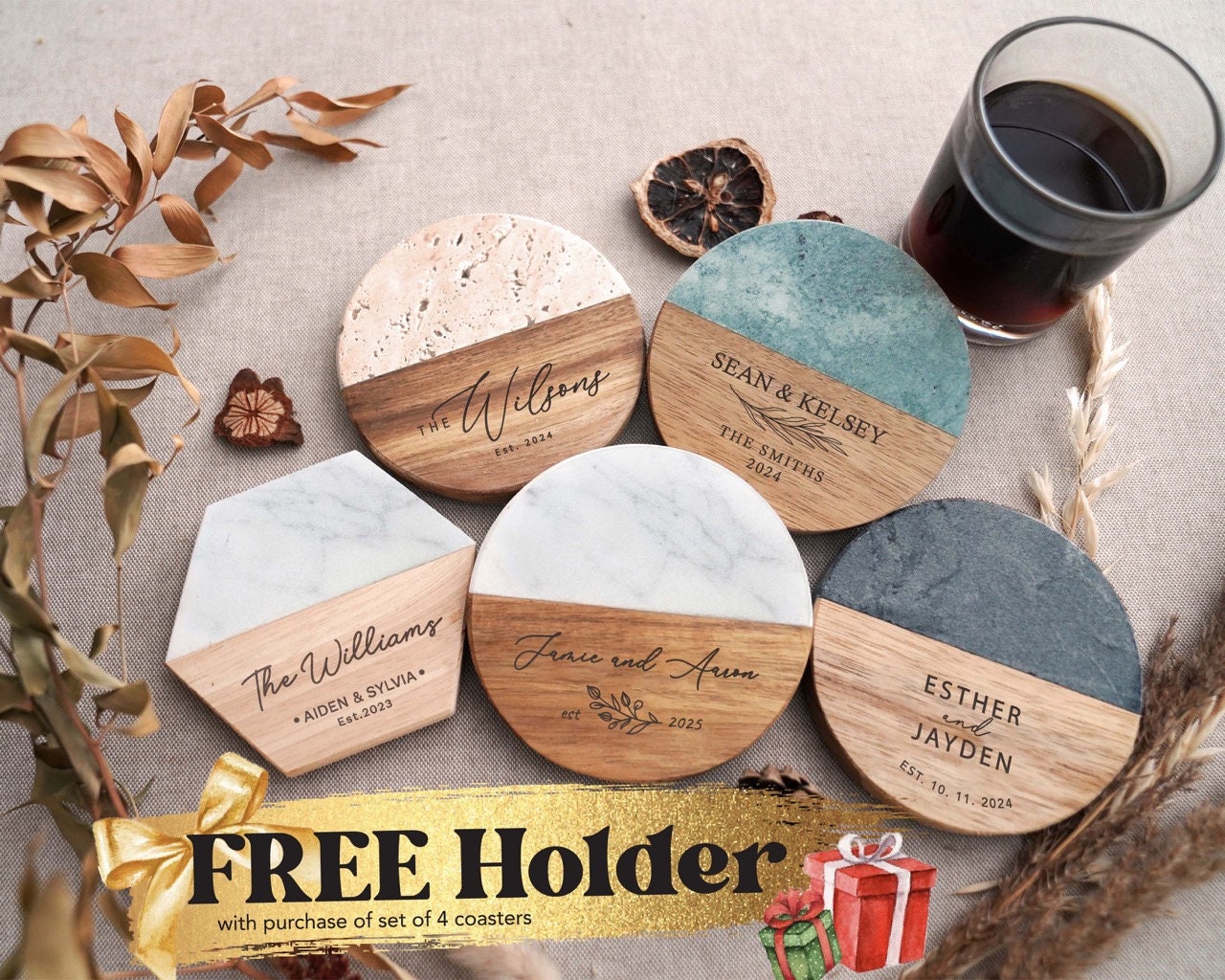 Customizable Wood Coasters - Set of 4 – Woodchuck USA