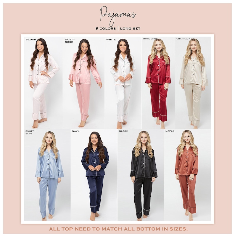 Bridesmaid Pajamas, Bridal Party Pajamas, Bridesmaid Proposal, Bachelorette Party, Matching Pajama, Personalized Pajama Set [PJP] [W] image 3